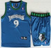 Wholesale Cheap Minnesota Timberwolves #9 Ricky Rubio Blue Swingman Jersey Short Suits