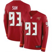 Wholesale Cheap Nike Buccaneers #93 Ndamukong Suh Red Team Color Men's Stitched NFL Limited Therma Long Sleeve Jersey