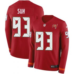 Wholesale Cheap Nike Buccaneers #93 Ndamukong Suh Red Team Color Men\'s Stitched NFL Limited Therma Long Sleeve Jersey
