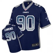 Wholesale Cheap Nike Cowboys #90 Demarcus Lawrence Navy Blue Team Color Men's Stitched NFL Elite Drift Fashion Jersey