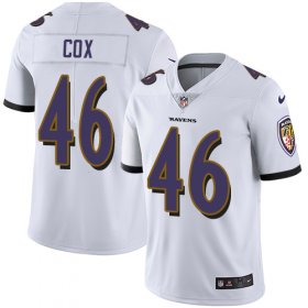 Wholesale Cheap Nike Ravens #46 Morgan Cox White Men\'s Stitched NFL Vapor Untouchable Limited Jersey