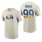 Wholesale Cheap Los Angeles Rams #99 Aaron Donald Men's Cream 2020 Primary Logo NFL T-Shirt