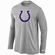 Wholesale Cheap Nike Indianapolis Colts Logo Long Sleeve T-Shirt Grey