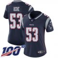 Wholesale Cheap Nike Patriots #53 Josh Uche Navy Blue Team Color Women's Stitched NFL 100th Season Vapor Untouchable Limited Jersey