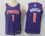 Wholesale Cheap Youth Phoenix Suns #1 Devin Booker Purple Nike Swingman Stitched NBA Jersey