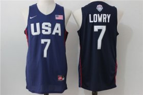 Wholesale Cheap 2016 Olympics Team USA Men\'s #7 Kyle Lowry Navy Blue Revolution 30 Swingman Basketball Jersey