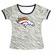 Wholesale Cheap Women's Denver Broncos Sideline Legend Authentic Logo Zebra Stripes T-Shirt