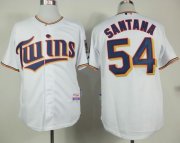 Wholesale Cheap Twins #54 Ervin Santana White Home Cool Base Stitched MLB Jersey
