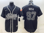 Wholesale Cheap Men's San Francisco 49ers #97 Nick Bosa Black Reflective Limited Stitched Football Jersey