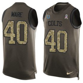 Wholesale Cheap Nike Colts #40 Spencer Ware Green Men\'s Stitched NFL Limited Salute To Service Tank Top Jersey