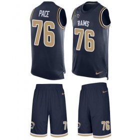 Wholesale Cheap Nike Rams #76 Orlando Pace Navy Blue Team Color Men\'s Stitched NFL Limited Tank Top Suit Jersey