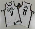 Wholesale Cheap Men's Brooklyn Nets #11 Kyrie Irving NEW White 2020 City Edition Swingman Printed NBA Jersey