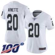 Wholesale Cheap Nike Raiders #20 Damon Arnette White Women's Stitched NFL 100th Season Vapor Untouchable Limited Jersey
