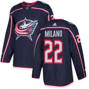 Wholesale Cheap Adidas Blue Jackets #22 Sonny Milano Navy Blue Home Authentic Stitched NHL Jersey