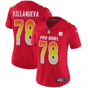 Wholesale Cheap Nike Steelers #78 Alejandro Villanueva Red Women's Stitched NFL Limited AFC 2018 Pro Bowl Jersey