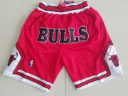 Wholesale Cheap Chicago Bulls Red NBA Throwback Shorts