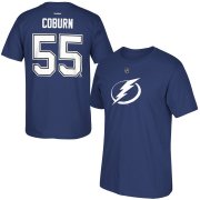 Wholesale Cheap Tampa Bay Lightning #55 Braydon Coburn Reebok Name & Number T-Shirt Blue