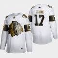 Wholesale Cheap Chicago Blackhawks #17 Dylan Strome Men's Adidas White Golden Edition Limited Stitched NHL Jersey