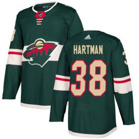 Wholesale Cheap Adidas Wild #38 Ryan Hartman Green Home Authentic Stitched NHL Jersey