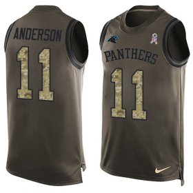 Wholesale Cheap Nike Panthers #11 Robby Anderson Green Men\'s Stitched NFL Limited Salute To Service Tank Top Jersey