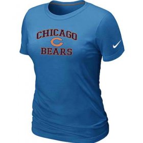 Wholesale Cheap Women\'s Nike Chicago Bears Heart & Soul NFL T-Shirt Light Blue