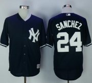 Wholesale Cheap Yankees #24 Gary Sanchez Navy Blue New Cool Base Stitched MLB Jersey