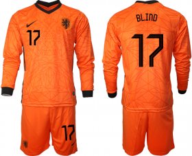 Wholesale Cheap Men 2021 European Cup Netherlands home long sleeve 17 soccer jerseys