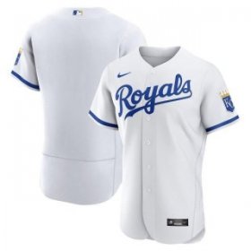 Wholesale Cheap Men\'s Kansas City Royals Blank White Flex Base Stitched Jersey