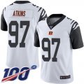 Wholesale Cheap Nike Bengals #97 Geno Atkins White Men's Stitched NFL Limited Rush 100th Season Jersey