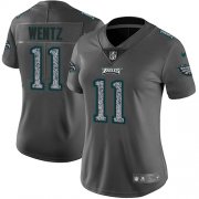 Wholesale Cheap Nike Eagles #11 Carson Wentz Gray Static Women's Stitched NFL Vapor Untouchable Limited Jersey