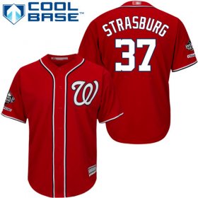 Wholesale Cheap Nationals #37 Stephen Strasburg Red New Cool Base 2019 World Series Champions Stitched MLB Jersey