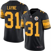 Wholesale Cheap Nike Steelers #31 Justin Layne Black Men's Stitched NFL Limited Rush Jersey