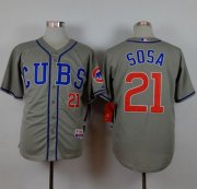 Wholesale Cheap Cubs #21 Sammy Sosa Grey Alternate Road Cool Base Stitched MLB Jersey