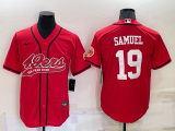 Wholesale Men's San Francisco 49ers #19 Deebo Samuel Red Stitched Cool Base Nike Baseball Jersey