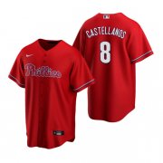 Wholesale Cheap Men's Philadelphia Phillies #8 Nick Castellanos Red Cool Base Stitched Jersey