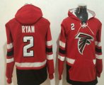 Wholesale Cheap Men's Atlanta Falcons #2 Matt Ryan NEW Red Pocket Stitched NFL Pullover Hoodie