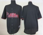 Wholesale Cheap Phillies Blank Black Fashion Stitched MLB Jersey