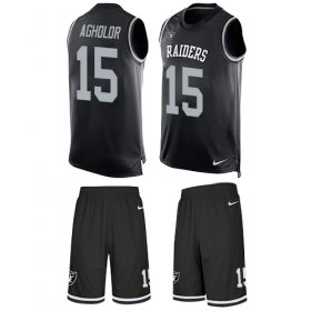 Wholesale Cheap Nike Raiders #15 Nelson Agholor Black Team Color Men\'s Stitched NFL Limited Tank Top Suit Jersey