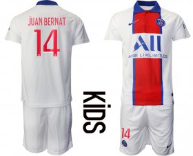 Wholesale Cheap Youth 2020-2021 club Paris St German away 14 white Soccer Jerseys