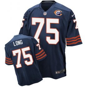 Wholesale Cheap Nike Bears #75 Kyle Long Navy Blue Throwback Men\'s Stitched NFL Elite Jersey