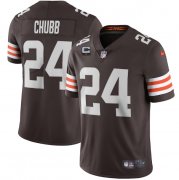 Wholesale Cheap Men's Cleveland Browns 2022 #24 Nick Chubb Brown With 1-star C Patch Vapor Untouchable Limited NFL Stitched Jersey