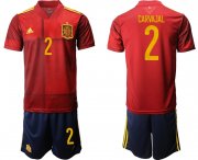 Wholesale Cheap Men 2021 European Cup Spain home red 2 Soccer Jersey