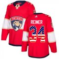 Wholesale Cheap Adidas Panthers #34 James Reimer Red Home Authentic USA Flag Stitched Youth NHL Jersey