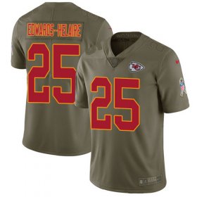 Wholesale Cheap Nike Chiefs #25 Clyde Edwards-Helaire Olive Men\'s Stitched NFL Limited 2017 Salute To Service Jersey