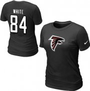 Wholesale Cheap Women's Nike Atlanta Falcons #84 Roddy White Name & Number T-Shirt Black