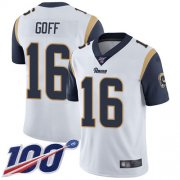 Wholesale Cheap Nike Rams #16 Jared Goff White Men's Stitched NFL 100th Season Vapor Limited Jersey