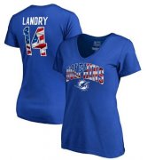 Wholesale Cheap Women's Miami Dolphins #14 Jarvis Landry NFL Pro Line by Fanatics Branded Banner Wave Name & Number T-Shirt Royal