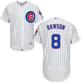 Wholesale Cheap Cubs #8 Andre Dawson White(Blue Strip) Flexbase Authentic Collection Stitched MLB Jersey