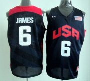Wholesale Cheap 2012 Olympics Team USA #6 LeBron James Revolution 30 Swingman Blue Jersey