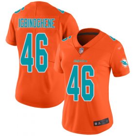 Wholesale Cheap Nike Dolphins #46 Noah Igbinoghene Orange Women\'s Stitched NFL Limited Inverted Legend Jersey